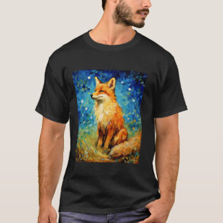 Camiseta Surreal Starry Night Aestético Fox T Shirt