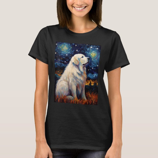 Camiseta Surreal Starry Night Excelente Pirenéus (Frente)
