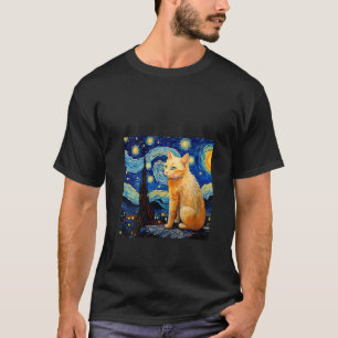 Camiseta Surreal Starry Night Manx Cat V Neck