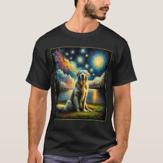 Camiseta Surreal Starry Night Ouro Retriever Dog Lover