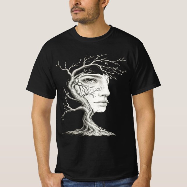 Camiseta Surreal Tree Face Men's T-Shirt (Frente)