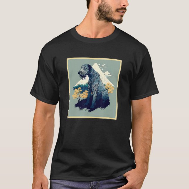 Camiseta Surrealism Japanese Painting Irish Wolfhound dog (Frente)