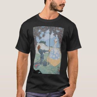 Camiseta Surrealista de Guitarra Derretida no Deserto Abstr