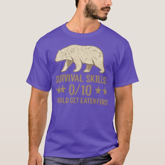 CAMISETA SURVIVAL SKILLS 0-10 – WOULD GET EATEN FIRST (Frente)