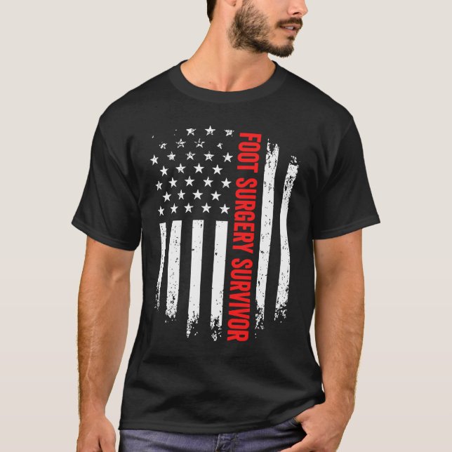 Camiseta Survivência de Perna de Pé Recuperação de Bandeira (Frente)