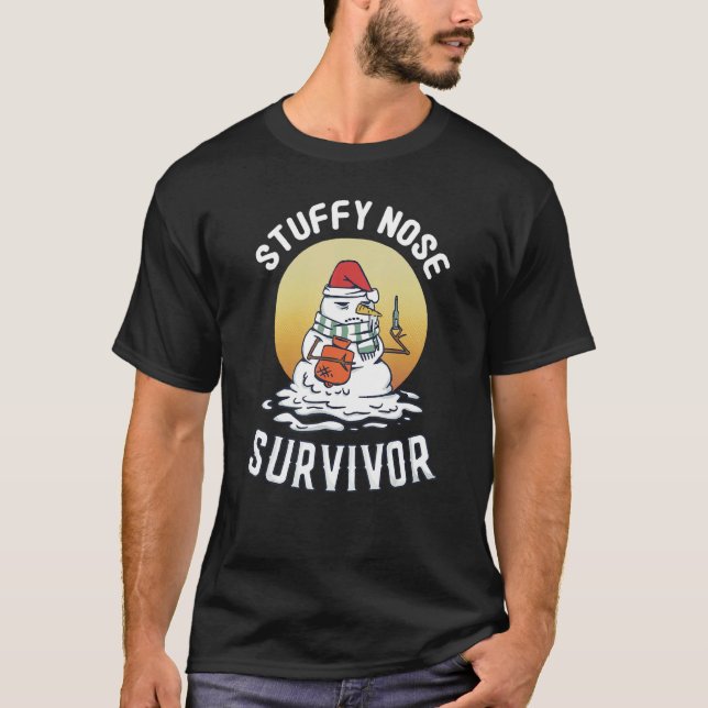 Camiseta Survivência Nose Estúpida Inverno Humor Gripado Ne (Frente)