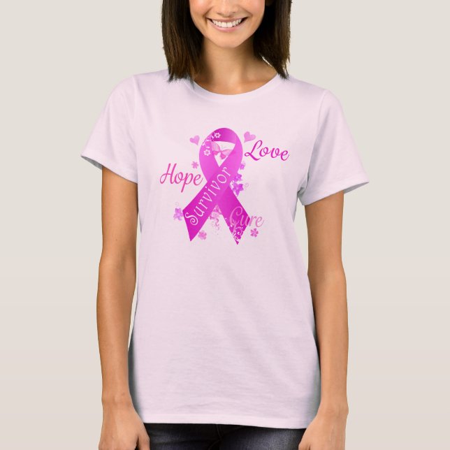 Camiseta Survivor Love Hope Cure (Frente)