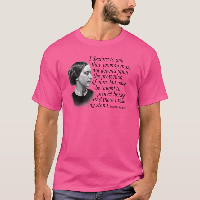 Camiseta Susan B Anthony Cita Ativista dos Direitos da Mulh (Frente)