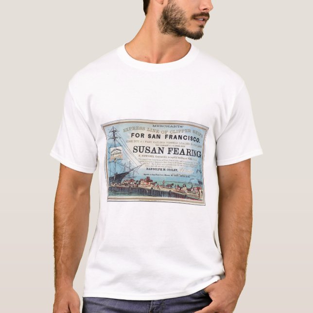 Camiseta Susan Fearing Clipper dirigindo navio 1900 (Frente)