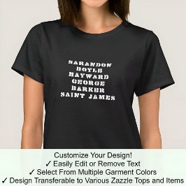 Camiseta Susan Tee Personalizado Nome Personalizado 04W