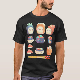 Camiseta Sushi Anime Kawaii Comida japonesa Lover Otaku Man