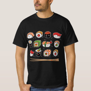 Camiseta Sushi Anime Kawaii Comida japonesa Lover Otaku Man