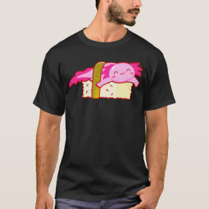 Camiseta Sushi Axolotl Kawaii Anime Pink Axolotl