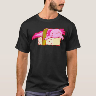 Camiseta Sushi Axolotl Kawaii Anime Pink Axolotl