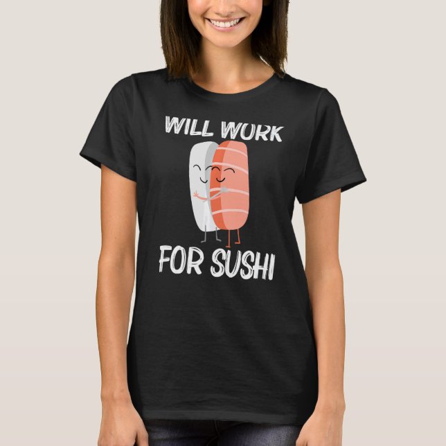Camiseta Sushi Bonito Para Homens Mulheres Comida Japonesa (Frente)