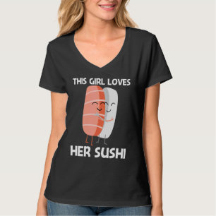 Camiseta Sushi Bonito Para Meninas Mãe Comida Japonesa De C