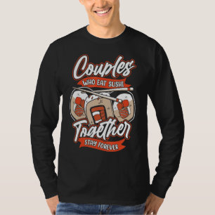 Camiseta Sushi Casal Rolls Japonês Comida Asiática Sushi