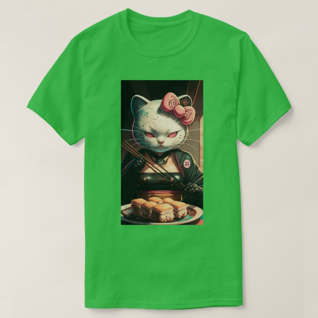 Camiseta Sushi Cat (Frente do Design)