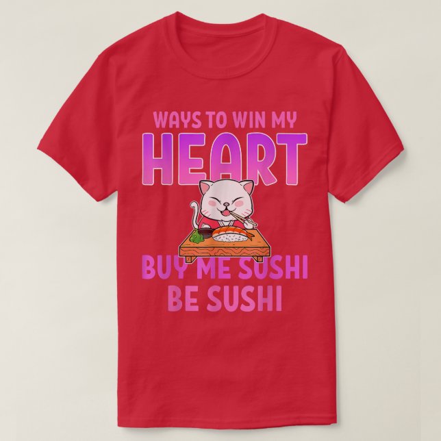 Camiseta Sushi Cat Anime Merch Manga Cosplay Comida Japones (Frente do Design)