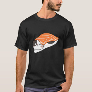 Camiseta Sushi Cat Foodie Japonês Anime Gato Louco Su