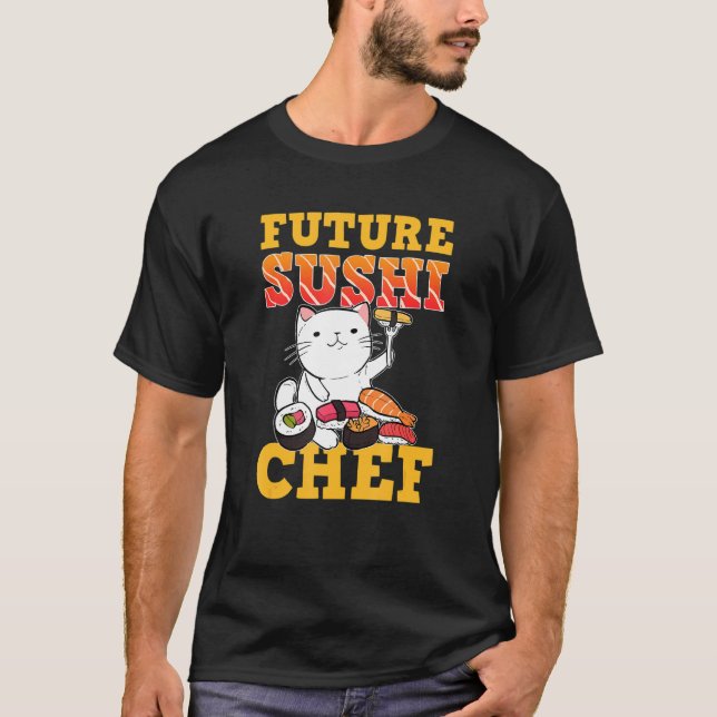 Camiseta Sushi Cat Future Sushi Chef (Frente)