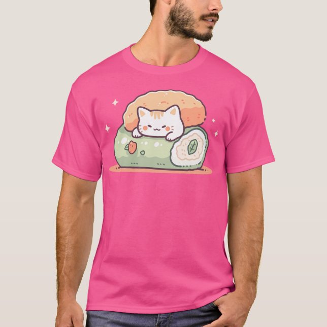 Camiseta Sushi Cat Kawaii (Frente)