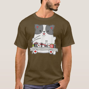 Camiseta Sushi Cat T Cat Comendo Sushi Engraçado