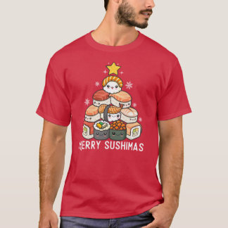 Camiseta Sushi Christmas Tree Kawaii Japanese Food Art Otak
