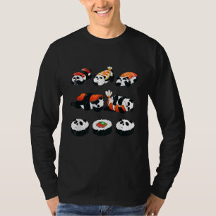 Camiseta Sushi de Panda Fofo Abraço Maki Amante Divertido C