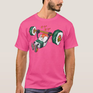 Camiseta Sushi Divertido Levantamento de Peso Ginásio Fitne