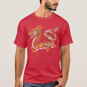 Camiseta Sushi Dragão Japonês Arte de Comida Japonesa Diver