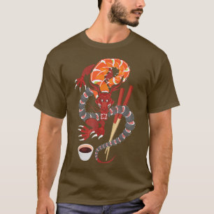 Camiseta Sushi Dragon - Anime o Japão Chef de cozinha japon