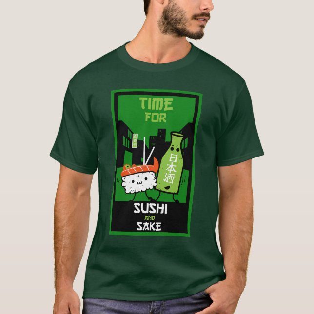 Camiseta Sushi E Sake Foodies (Frente)