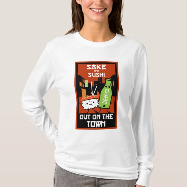 Camiseta Sushi E Sake Foodies (Frente)