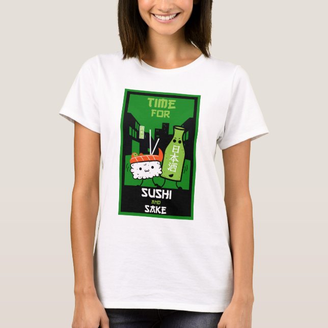 Camiseta Sushi E Sake Foodies (Frente)