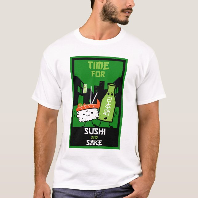 Camiseta Sushi E Sake Foodies (Frente)