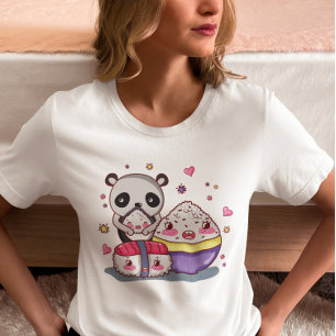 Camiseta Sushi Encontra Rolls Kawaii Sushi T-Shirt