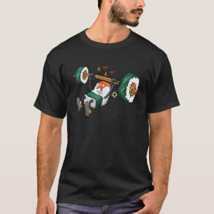 Camiseta Sushi Engraçado Levantamento de Peso Ginásio Fitne