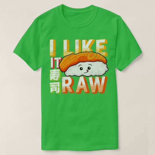 Camiseta Sushi, Eu Gosto De Raw (Frente do Design)