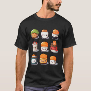 Camiseta Sushi Face Nigiri Maki Sashimi Salmon Japonês Foo