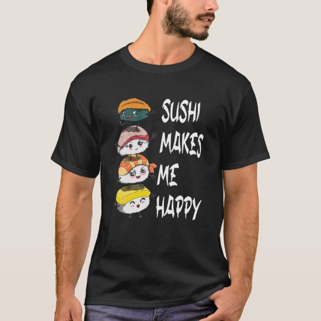 Camiseta Sushi Fan Fish Comeu Engraçado Dizendo Sushi Me Fa (Frente)