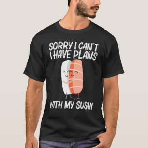 Camiseta Sushi Fofo Para Homens Mulheres Culinária Japonesa