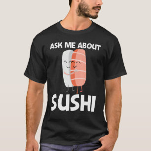 Camiseta Sushi Fofo Para Homens Mulheres Culinária Japonesa