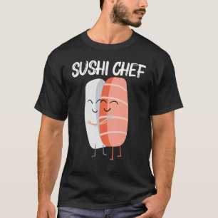 Camiseta Sushi Fofo Para Homens Mulheres Culinária Japonesa