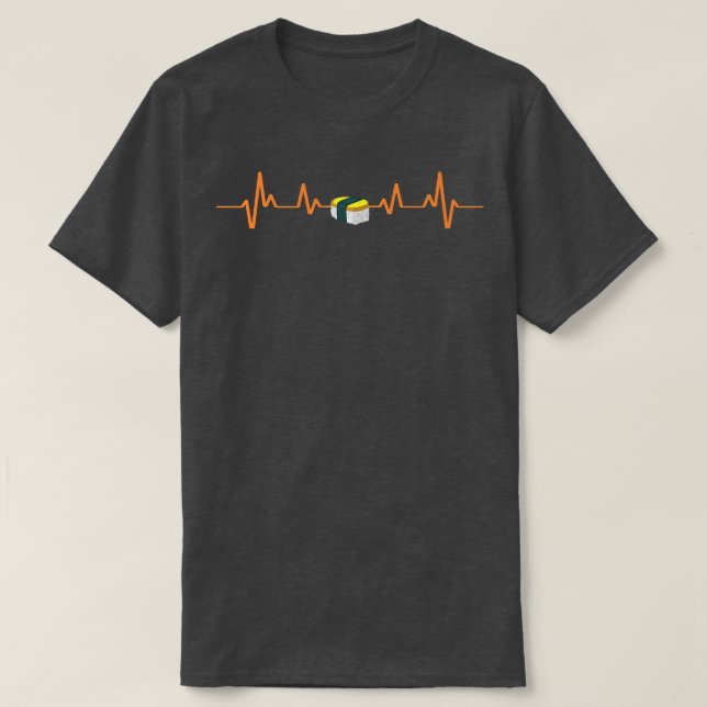 Camiseta Sushi Heartbeat Comida Japonês  (Frente do Design)