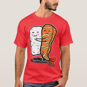 Camiseta Sushi Hug Um Ao Outro Amante de sushi do Japão