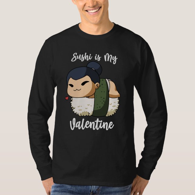 Camiseta Sushi is My Valentine Sumo Wrestler Valentine's Da (Frente)