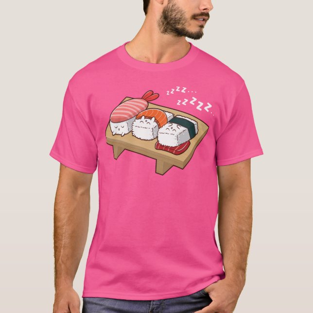 Camiseta Sushi Kawaii Sleeping (Frente)