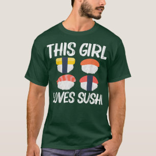 Camiseta Sushi legal Para Meninas Crianças Japonesas Sashim