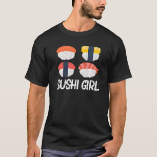 Camiseta Sushi legal Para Meninas Crianças Japonesas Sashim